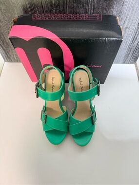 Michael Antonio Bright Green Women's Strappy Block Heel Sandals